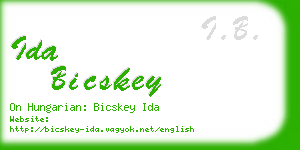 ida bicskey business card